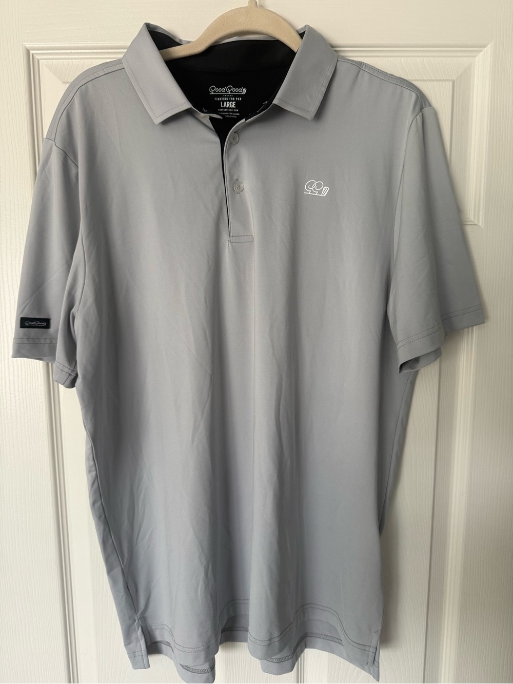 Good Good Golf Men's Light Gray Performance Polo